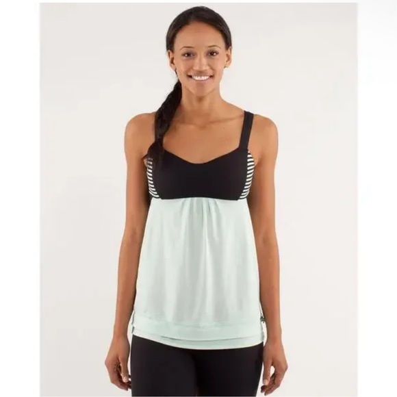 LULULEMON Run Back On Track Tank Top Mint Moment size 8 mint/seafoam/black - Picture 3 of 8